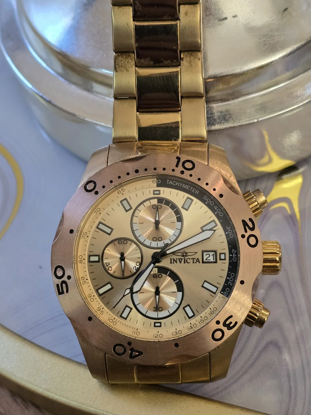 Invicta Men’s Gold-Tone Chronograph Watch